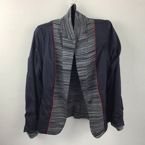 Tommy Hilfiger stretch fitted polyester blend blazer with elbow patches. Sz 12 - Picture 3 of 15